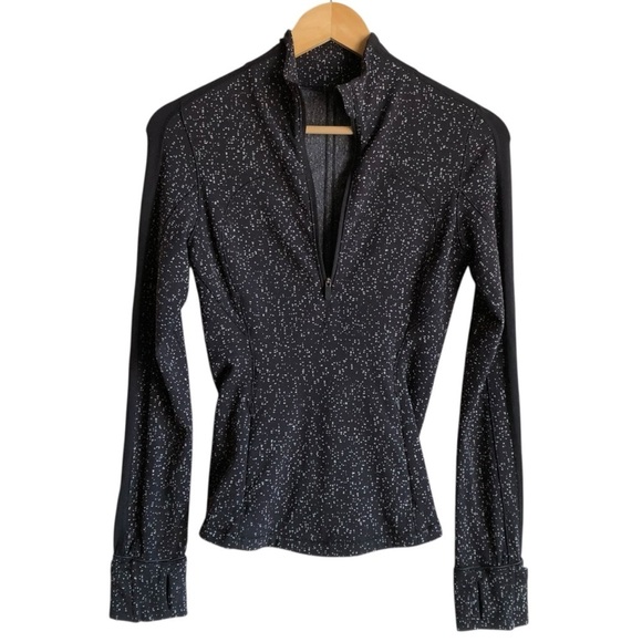 Lululemon Run Briskly 1/2 Zip Top 4 Magnetized Jacquard Black Speckled - Picture 5 of 16